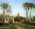 entrance to the village of voisins yvelines 1872 Camille Pissarro